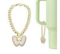 QUARKZMAN Charm A Lettera Per Stanley Tumbler Cup Accessorio Carino Oro | A Bolle Con Lettera W, Nome ID Con Strass Luccicante, Per Tumbler O Altre Tazze Con Manico, Per Donne