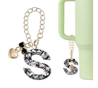 QUARKZMAN Charm A Lettera Per Stanley Tumbler Cup, Accessorio Charm Con Lettera Iniziale S A Forma Di Cuore E Fiocco Con Rhinestone Brillanti Per Tumbler O Altre Tazze Manico Donne