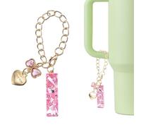QUARKZMAN Charm A Lettera Per Stanley Tumbler Cup, Charm Accessori Con Lettera Iniziale I A Cuore E Fiocco Con Rhinestone Lucenti Per Tumbler O Altre Tazze Con Manico Per Donne, a