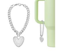 QUARKZMAN Charm A Lettera Per Stanley Tumbler Cup Per Tumbler Bianco | Accessori Con Iniziale A Forma Di Bolla Lettera V Carino Con Strass Brillanti, O Altre Borracce Con Manico, Per Donne