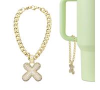 QUARKZMAN Charm A Lettera Per Stanley Tumbler Cup x Bubble Carino Oro& | Con Lettera Iniziale, Con Nome ID E Strass, Luccicante, Per Tumbler O Altre Tazze Con Manico Per Donne