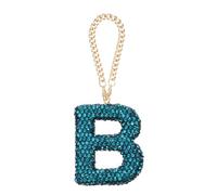 QUARKZMAN Charm Auto con Lettera Scintillante, Lettera B Iniziale Decorazione Specchietto Interno Auto Pendente Cristallo Per Donne Borse Tazza d'Acqua Fai da Te, Blu Lago