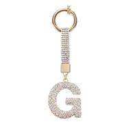 QUARKZMAN Charm per Borsa con Lettera G Alfabeto, con Strass, con Lettere Iniziali Alfabeto, Accessori per Portachiavi, Braccialetti, Collane, Gioielli, Borse, Bianco