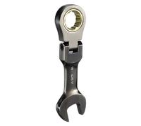 QUARKZMAN Chiave a Cricchetto Combinata Flessibile a Testa Corta da 16 mm Metrica 72 Denti in Acciaio Cr-V Nichelato Chiave a Cricchetto a Testa Flessibile per Dadi Bulloni