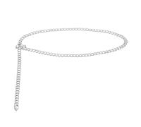 QUARKZMAN Cintura Catena Donna, 41.3 Pollici Lunghezza Regolabile Cintura Western Donna Con Sacchetto In Cordino Nero, Argento