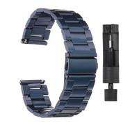 QUARKZMAN Cinturini Orologi Acciaio Inossidabile 22mm Placcatura Farfalla Acciaio Inossidabile Rilascio Rapido Catena Acciaio Massiccio Sostituzione Cinturino Orologi Intelligentea, Blu