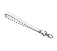 QUARKZMAN Cinturino da Polso in Pelle, 190mm Tracolla Sostitutivo per Borsa Pochette a Mano Cordino Ricambio Laccio per Borsellino Portachiavi Borsa Fai da Te (Bianco Nero)