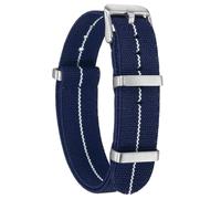 QUARKZMAN Cinturino Orologio In Nylon Elasticizzato 18mm Cinturino Orologio Francese A Pezzo Soltanto Cinturino Orologio Impermeabile Di Sostituzione Argento Per Uomo Donna Blu Scuro Bianco