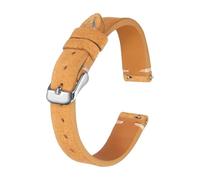 QUARKZMAN Cinturino Orologio In Pelle Larghezza 14mm Cinturino Orologio Vacchetta Gran Full Grain Con Fibbia In Acciaio Inox Sostitutivo Per Uomini Donne Marrone Chiaro