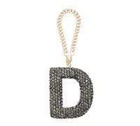QUARKZMAN Ciondoli D Forma di Lettera con Strass, Ciondoli Lettera Iniziale Decorazione Portachiavi Auto Appesa Ornamenti Cristallo Per Donne Borse Tazza d'Acqua Fai da Te, Grigio