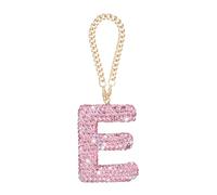 QUARKZMAN Ciondolo Lettera Auto Scintillante, Lettera E Iniziale, Ornamenti Appendere per Tazza Borsa, Rosa