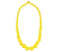 QUARKZMAN Collana A Grani Grossi Collana Con Grani Rotondi Di Legno Giallo | Con A Sfera Grandi, Per Donne Uomini Gioielli Fatti A Mano Accessori Alla Moda