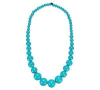 QUARKZMAN Collana Con Perle Large, Collana Con Perle Di Legno Rotondo Con A Sfera Grandi Per Donne Uomini Gioielli Artigianali Accessori Alla Moda, Azzurro Cielo