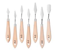 QUARKZMAN Coltelli a Paletta per Pittura 6,30-7,48" Lama in Acciaio Inox Spatola Coltello per Palette con Design Foro Manico in Legno di Faggio per Olio Acrilico Tavolozza Colori