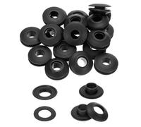 QUARKZMAN Confezione da 30 set di occhielli in plastica per teloni, antiruggine per teloni di camion, tende in tessuto teloni per piscine, tende da sole, striscioni, clip di fissaggio, nero
