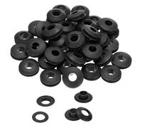 QUARKZMAN Confezione da 50 set di occhielli in plastica per teloni, antiruggine per teloni di camion, tende tessili teloni per piscine, tende da sole, striscioni, clip di fissaggio, neri