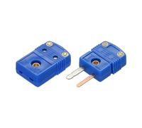 QUARKZMAN Connettore Femmina Maschio per Filo Termocoppia Tipo T Adattatore Spina Alta Temperatura 220°C(428°F) per Sonda Sensore Termocoppia Blu 1 Set