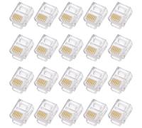 QUARKZMAN Connettore RJ11/RJ12 6P6C a Spina Rame Trasparente Telefono 20pz