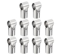 QUARKZMAN Connettore Tubo Raccordi Strutturale Giunto Morsetti 180 Gradi 2 Vie, 10 Set Inossidabile Acciaio Morsetti Binari Terminali Montaggio Angolare per Tubo OD 1-1/4" (31,75mm) Argento