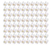 QUARKZMAN Connettori Maschi RJ11/RJ12 per Spina Modulare Telefonica, Nucleo in Rame 6P6C Trasparente 120pz