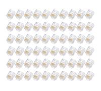 QUARKZMAN Connettori Maschi RJ11/RJ12 per Spina Modulare Telefonica, Nucleo in Rame 6P6C Trasparente 60pz