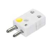 QUARKZMAN Connettori Maschio per Cavi Termocoppia in Ceramica Tipo K Adattatore Spina Rotonda Temperatura 600°C(1112°F) per Sonda Sensore Bianco con Giallo 1pz