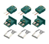 QUARKZMAN Connettori per Fili Termocoppia Tipo R/S, Maschio con Presa Mini a Pannello, Alta Temperatura 220°C (428°F) per Sensori Termocoppia, Colore Verde Scuro, Set da 2