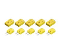 QUARKZMAN Connettori per Filo Termocoppia Tipo K, Adattatore Spina Femmina Maschio Ad Alta Temperatura 220°C(428°F) per Sonda Sensore Termocoppia, Giallo, Set da 5