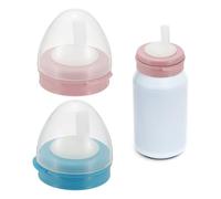 QUARKZMAN Coperchi Lattine Di Soda, 2 Pezzi Coperchio Lattina Con Cannuccia Antigoccia Riutilizzabile Salvagoccia Per Birra Adatto A Bevande Standard Per Bibite Analcoliche, Rosa/Blu