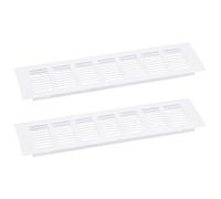 QUARKZMAN Copertura per Bocchette d'Aria, 2pz 300 x 100mm Copertura Ventilazione Lega Alluminio a Maglia, Griglia Ventilazione a Persiana Rettangolare Armadio per Scarpe Guardaroba (Bianco)