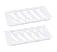 QUARKZMAN Copertura per Bocchette d'Aria, 2pz 300 x 150mm Copertura Ventilazione Lega Alluminio a Maglia, Griglia Ventilazione a Persiana Rettangolare Armadio per Scarpe Guardaroba (Bianco)