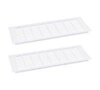 QUARKZMAN Copertura per Bocchette d'Aria, 2pz 400 x 150mm Copertura Ventilazione Lega Alluminio a Maglia, Griglia Ventilazione a Persiana Rettangolare Armadio per Scarpe Guardaroba (Bianco)