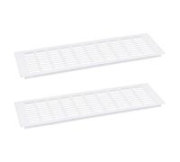 QUARKZMAN Copertura per Bocchette d'Aria, 2pz 500 x 150mm Copertura Ventilazione Lega Alluminio a Maglia, Griglia Ventilazione a Persiana Rettangolare Armadio per Scarpe Guardaroba (Bianco)