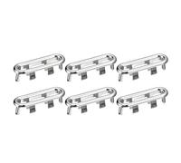 QUARKZMAN Copertura per Lo Sfiato Del Lavandino, 6 Pezzi ring di Sfiato Del Lavandino 48,4x12,6 Mm Coperchio di Drenaggio Del Lavabo Ovale Cucina Bagno Lavabo Inserto di Copertura Argento