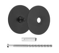 QUARKZMAN Copriforo Per Porta, Copriforo Per Cilindro Per Fori Da 1" A 1-1/4" Piastra Riempitiva Foro Tondo Maniglia Porta Finitura Spazzolato Dado 1.38" Viti 3.54" Nero Confezione Da 1