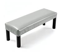 QUARKZMAN Copriseduta Impermeabile Copriseduta In Pelle PU Elasticizzata Protezione Per Panche Rettangolari 100cm - 120cm Per Panche Da Pianoforte Sedie Da Cucina Sala Grigio Chiaro