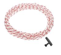 QUARKZMAN Corda Avviamento Strappo per Motori, Diametro 3.5mm Lunghezza 10m 33ft Corda Poliestere con Maniglia per Tosaerba Motosega Tagliasiepi Pezzi, Rosso E Bianco