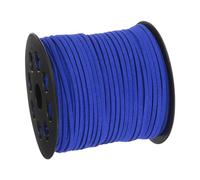 QUARKZMAN Corda in Camoscio, 98,43 Iarde 2,6mm Filo Pelle Piatto per Realizzazione Braccialetti Artigianali Fai Da Te Borsette Lacci Scarpe, Blu Zaffiro 1 Rotolo