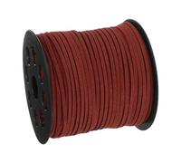 QUARKZMAN Corda in Camoscio, 98,43 Iarde 2,6mm Filo Pelle Piatto per Realizzazione Braccialetti Artigianali Fai Da Te Borsette Lacci Scarpe, Vino Rosso 1 Rotolo
