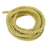 QUARKZMAN Corda Intrecciata in Poliestere 10m, 6mm 3 Strati Cordino Decorativo Ritorto Flessibile Brillante per Tenda Artigianato Regalo Borsa Decorazioni Natalizie, Oro - 11ft