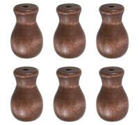 QUARKZMAN Corda Manopole Marrone Legno Corda Tassello Gocce Tirare Fine Pendente per Tende Finestra Tendine Ombra Tendina Artigianato 1.3x0.7" 6pz