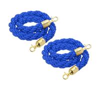 QUARKZMAN Corda Per Paletti Intrecciata 5 Ft/1.5 M, Barriera Con Corda Intrecciata E Ganci Rapidi Per Paletti Divisori Coda Controllo Folla, Blu Dorato 2Pz