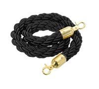 QUARKZMAN Corda Per Paletto Ritorta 3.28 Ft/1 M, Corda Barriera Ritorta Per Paletti Con Ganci A Scatto Per Supporti Divisori Coda Controllo Folla, Nero Oro