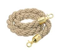 QUARKZMAN Corda Per Stendardo Attorcigliata 3.28 Ft/1 M, Cordone Barriera Attorcigliato Con Ganci A Scatto Per Post Stendardi Divisori Coda Controllo Folla, Colore Champagne Dorato