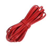 QUARKZMAN Corda Piatta in Pelle, 5,5 Iarde 4mm Strisce di Corda in Pelle per Creazioni Fai da Te Braccialetti Tracolle Borse, Rosso