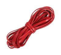 QUARKZMAN Corda Piatta in Pelle, 5,5 Iarde 5mm Strisce di Corda in Pelle per Creazioni Fai da Te Braccialetti Tracolle Borse, Rosso