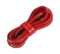 QUARKZMAN Corda Piatta in Pelle, 5,5 Iarde 8mm Strisce di Corda in Pelle per Creazioni Fai da Te Braccialetti Tracolle Borse, Rosso