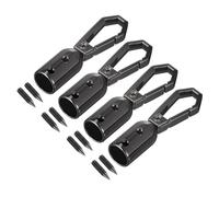 QUARKZMAN Corda Terminale Cappuccio 4pz 8mm/0,32" Terminale Tappo Barile Perline Terminatori Cordone con Viti Ricerca per Nappe Gioielli Fare Borsa Cinturino Fai-da-Te Nero