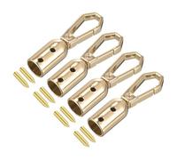 QUARKZMAN Corda Terminale Cappuccio 4pz 8mm/0,32" Terminale Tappo Barile Perline Terminatori Cordone con Viti Ricerca per Nappe Gioielli Fare Borsa Cinturino Fai-da-Te Oro