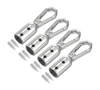 QUARKZMAN Corda Terminale Cappuccio 4pz 8mm/0,32" Terminale Tappo Barile Perline Terminatori Cordone con Viti Ricerca per Nappe Gioielli Fare Borsa Cinturino Fai-da-Te Argento